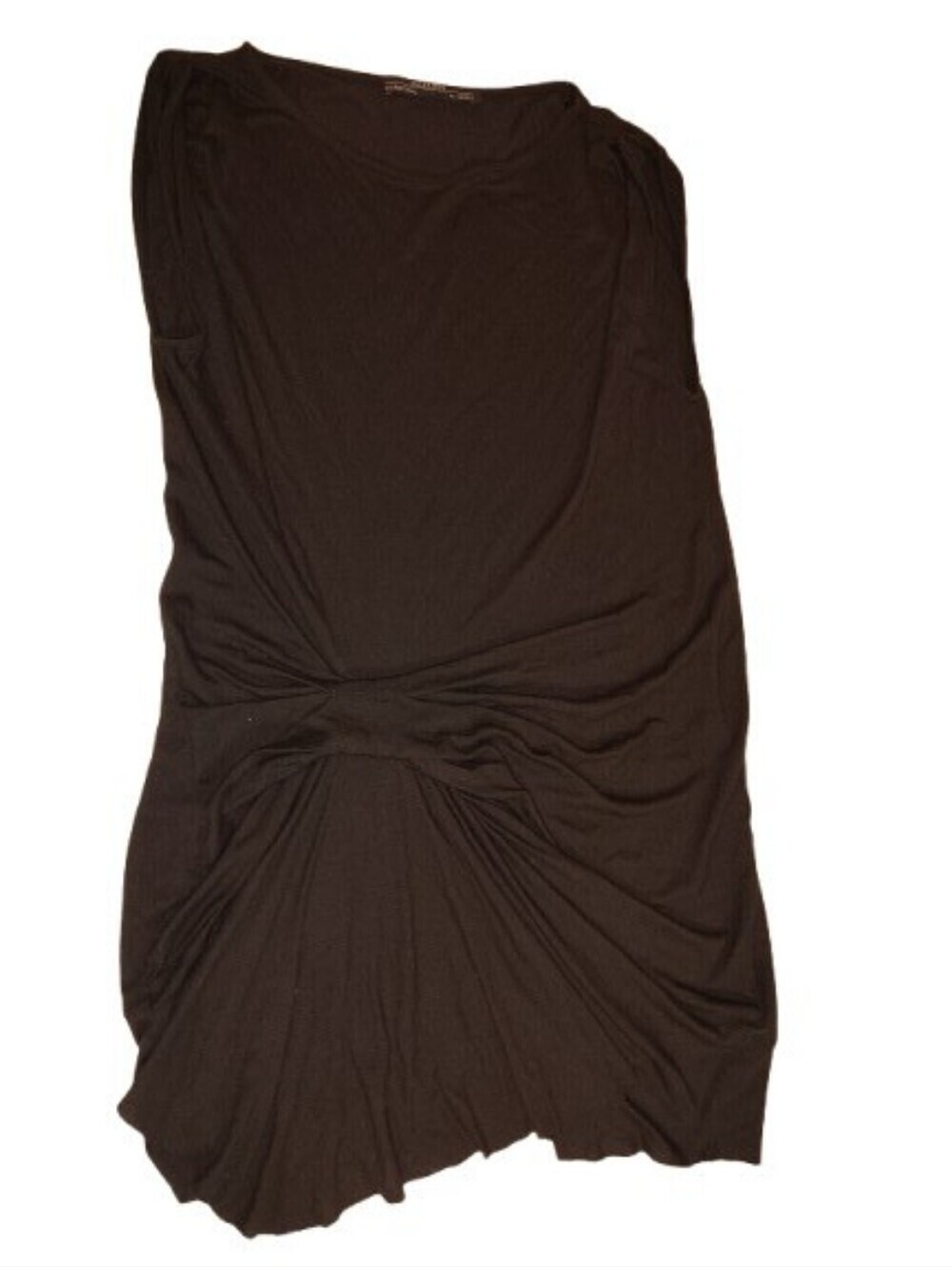 AllSaints Black Sleeveless Twisted Front Drape Dress/Tunic - Size Small - Picture 2 of 7